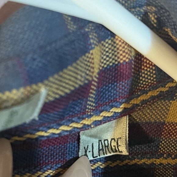 Bill Blass Mens Long Sleeve office Check Plaid Cotton Button Shirt see flaws - Picture 4 of 10